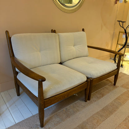 1970s oak modualr lounge sofa set 2 seater