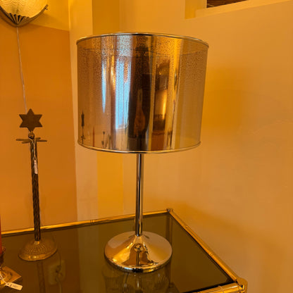 1990s silver speckled tulip base table lamp