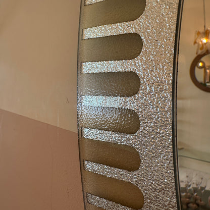 Mid-century XL chroom/zilveren spiegelglas