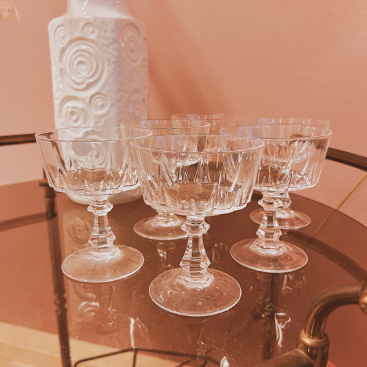 Crystal champagne coupes