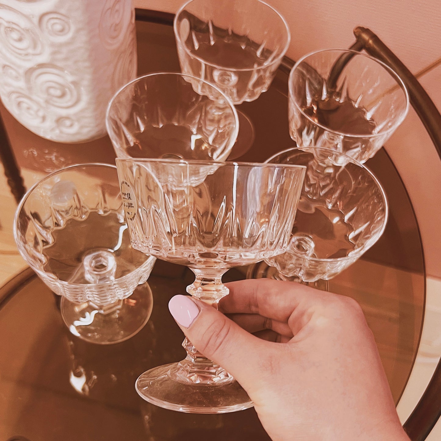 Crystal champagne coupes