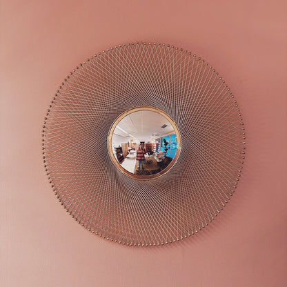 BIG metal sunburst mirror with fisheye