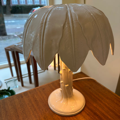 Italian Palmtree ceramic lamp by Bassano