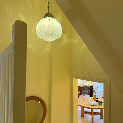 Italian 1970s Carlo Nason for Mazzega white and transparant Murano glass, chrome  - 1970