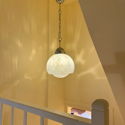 Italian 1970s Carlo Nason for Mazzega white and transparant Murano glass, chrome  - 1970