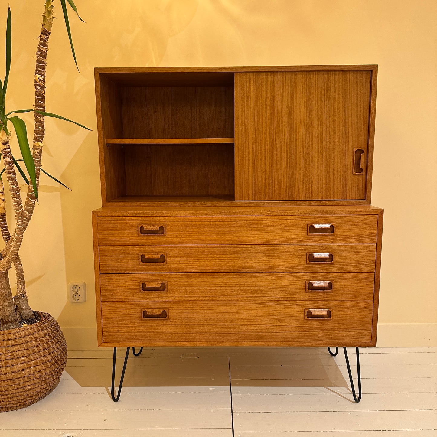 Gebrüder Schmidt brown Wood, Teak veneer Highboard - 1960