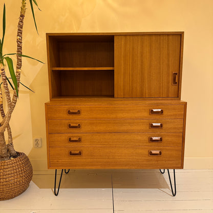 Gebrüder Schmidt brown Wood, Teak veneer Highboard - 1960