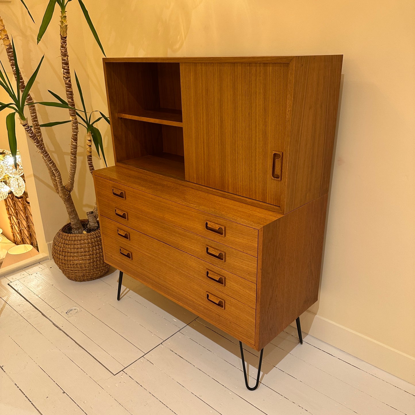 Gebrüder Schmidt brown Wood, Teak veneer Highboard - 1960