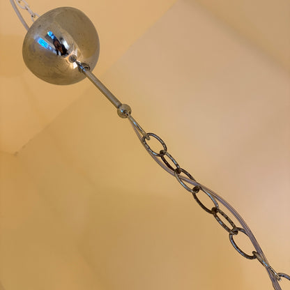 Italian 1970s Carlo Nason for Mazzega white and transparant Murano glass, chrome  - 1970