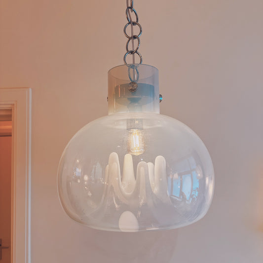 Opalescent murano glass hanging light 1979 by Toni Zuccheri VeArt