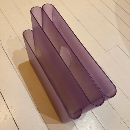 70’s Kartell lilac magazine holder by Giotto Stoppino