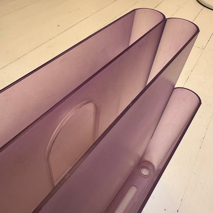 70’s Kartell lilac magazine holder by Giotto Stoppino