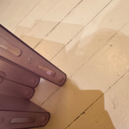 70’s Kartell lilac magazine holder by Giotto Stoppino