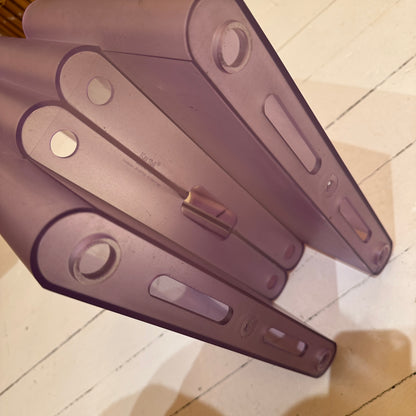 70’s Kartell lilac magazine holder by Giotto Stoppino