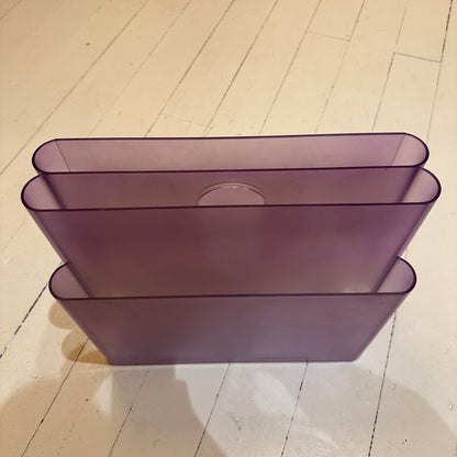 70’s Kartell lilac magazine holder by Giotto Stoppino