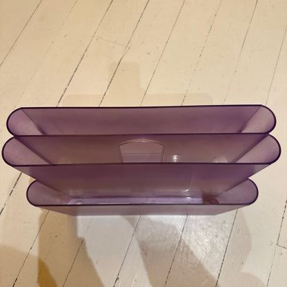 70’s Kartell lilac magazine holder by Giotto Stoppino