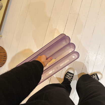 70’s Kartell lilac magazine holder by Giotto Stoppino