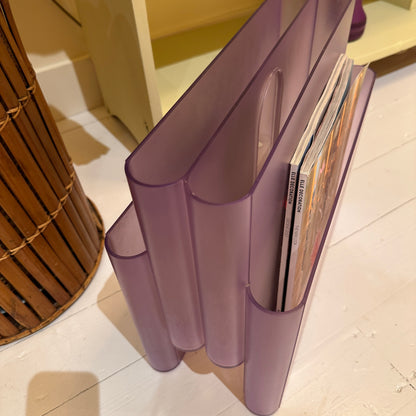 70’s Kartell lilac magazine holder by Giotto Stoppino