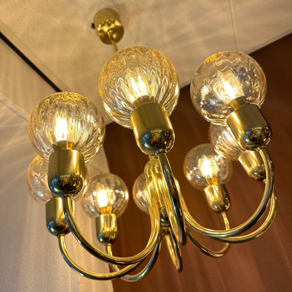 Kaiser Leuchten chandelier with amber globes