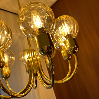 Kaiser Leuchten chandelier with amber globes