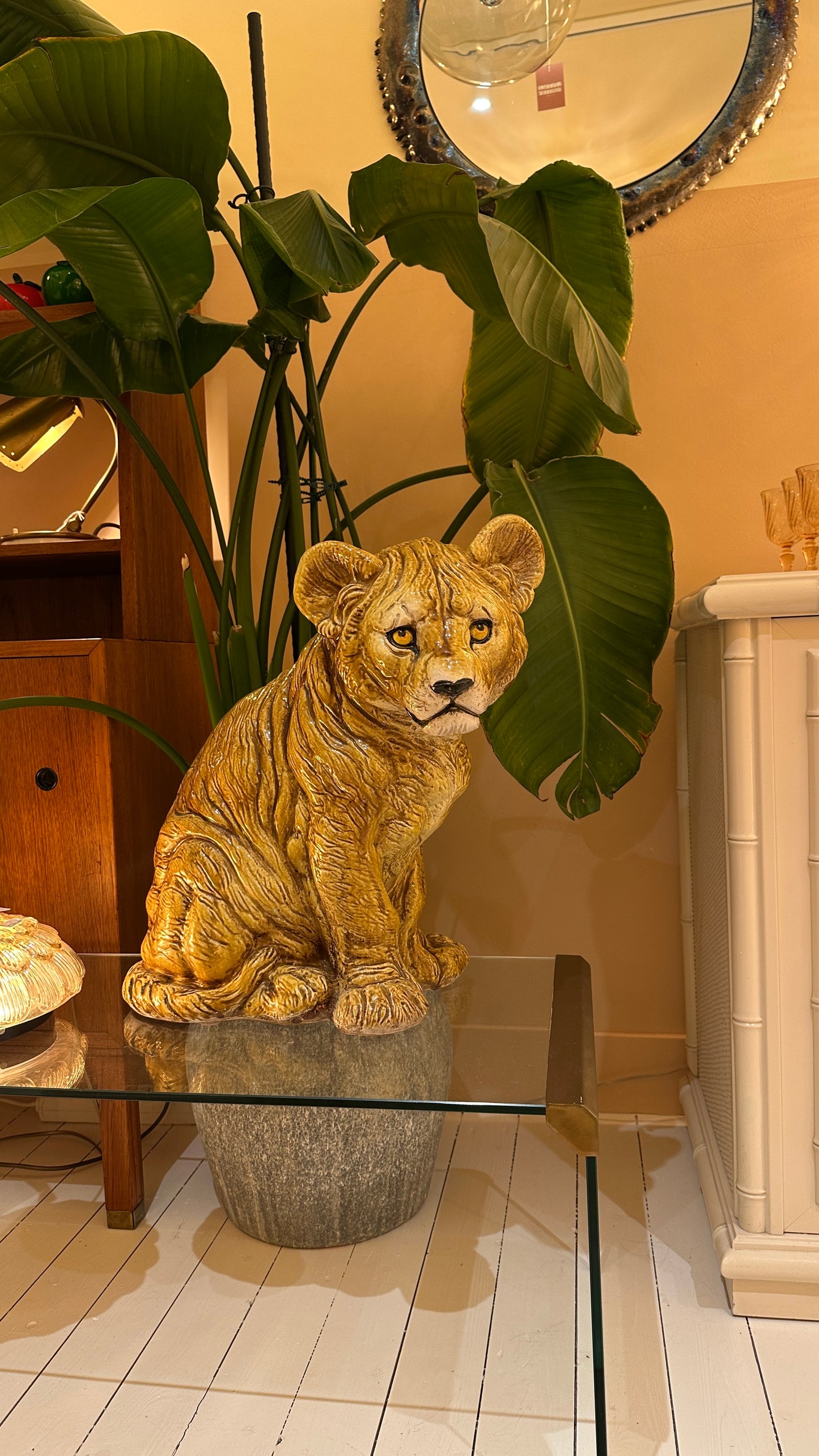 Terracotta Lions cub made in Italy