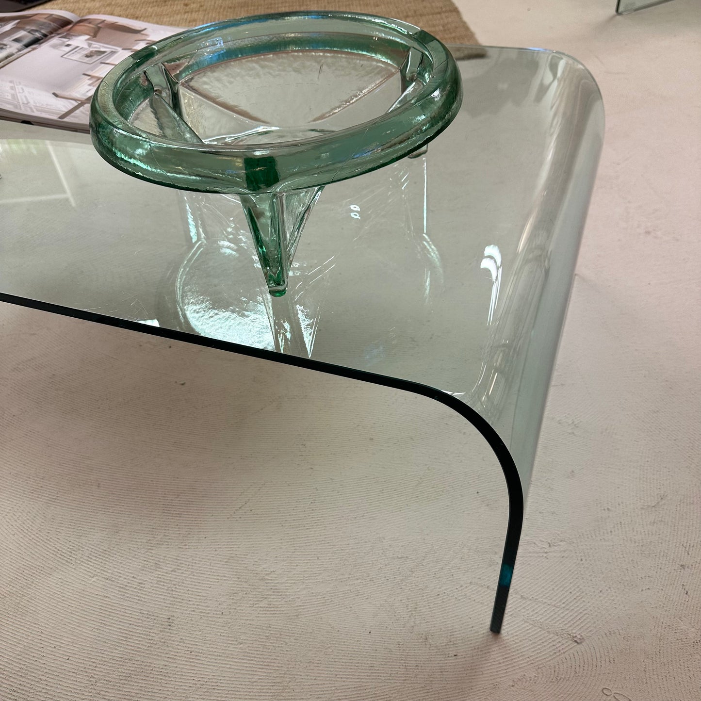 Glazen waterval salontafel
