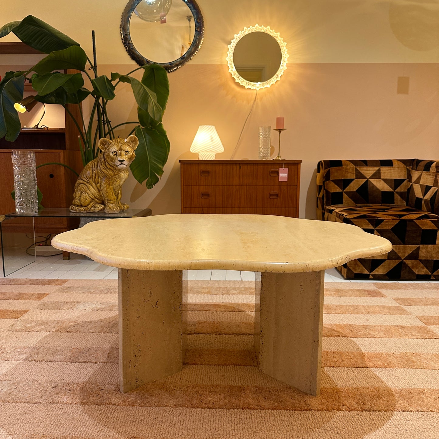 Travertine flower / cloud coffeetable