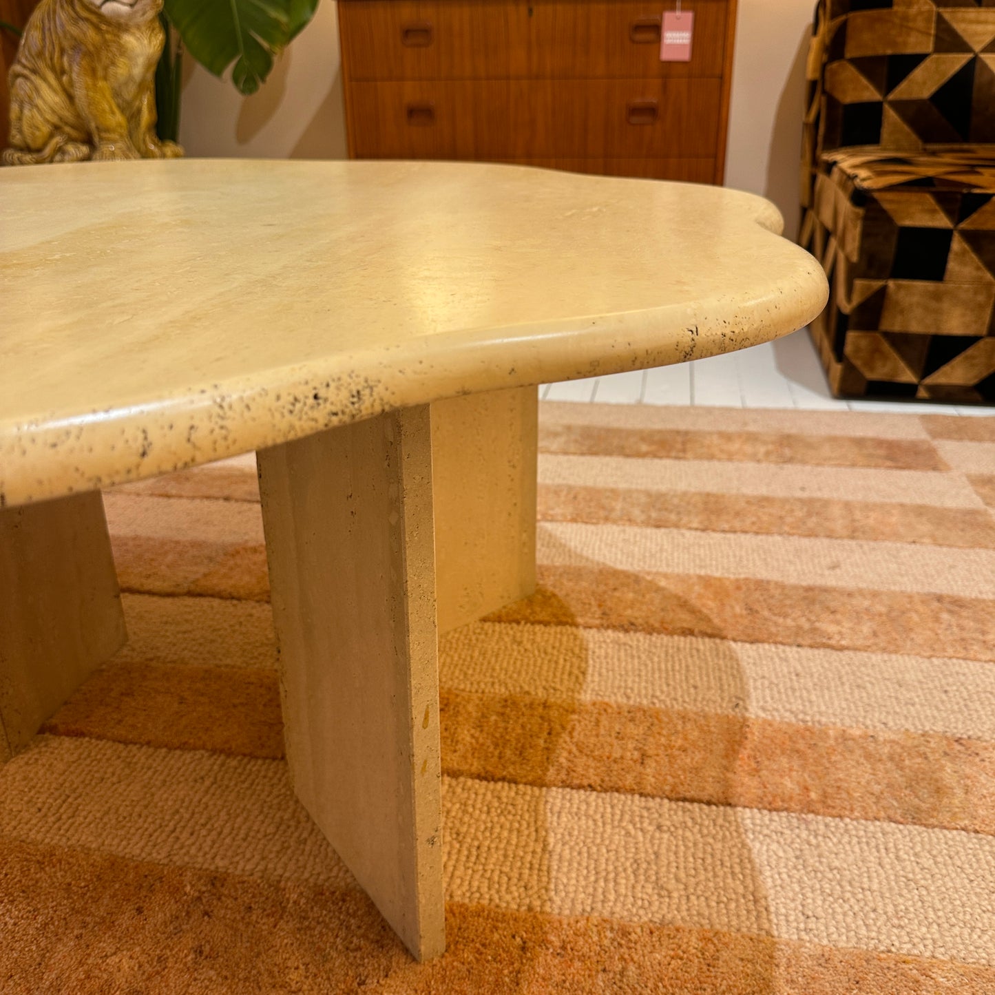Travertine flower / cloud coffeetable
