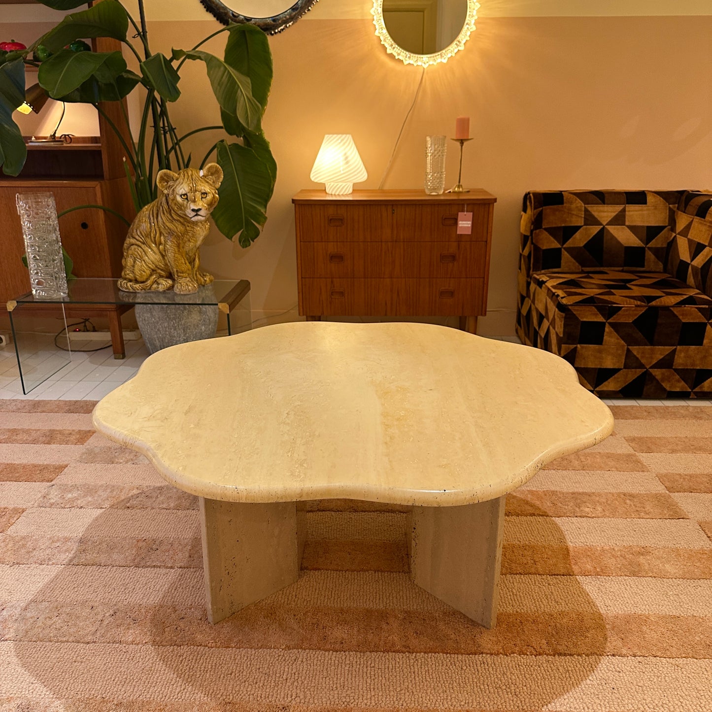 Travertine flower / cloud coffeetable