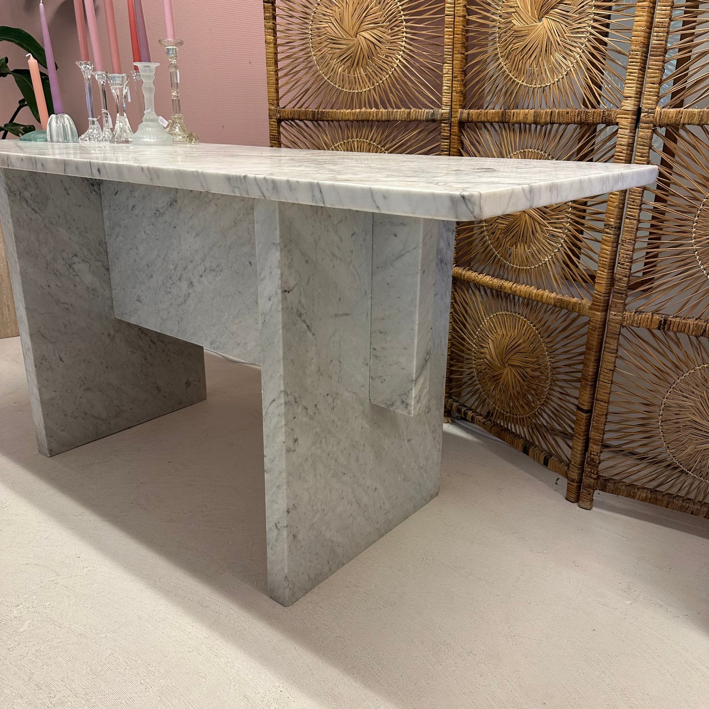 Italian Carrara marble desk