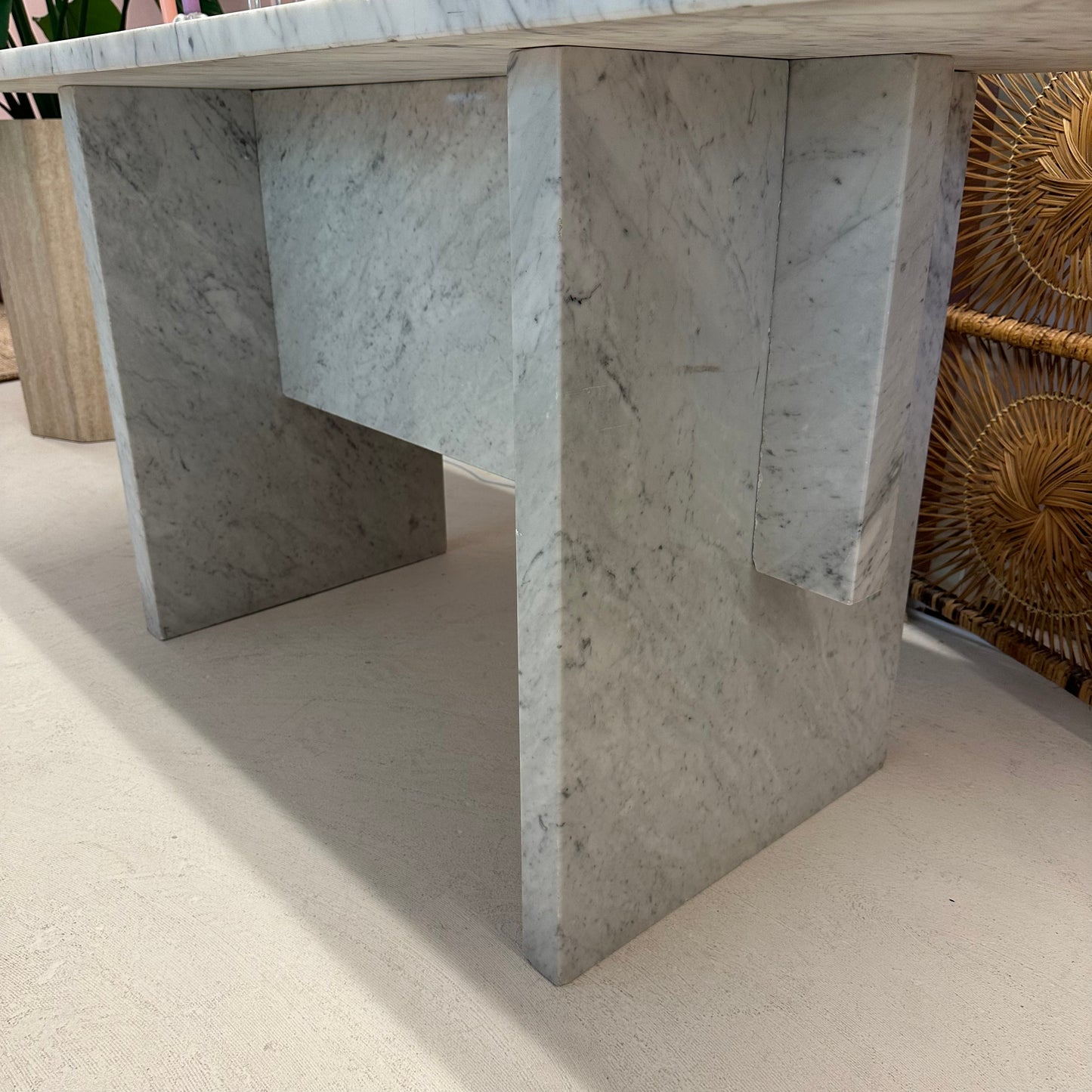 Italian Carrara marble desk