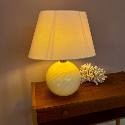 Italian yellow swirl table lamp