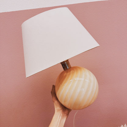 Italian yellow swirl table lamp