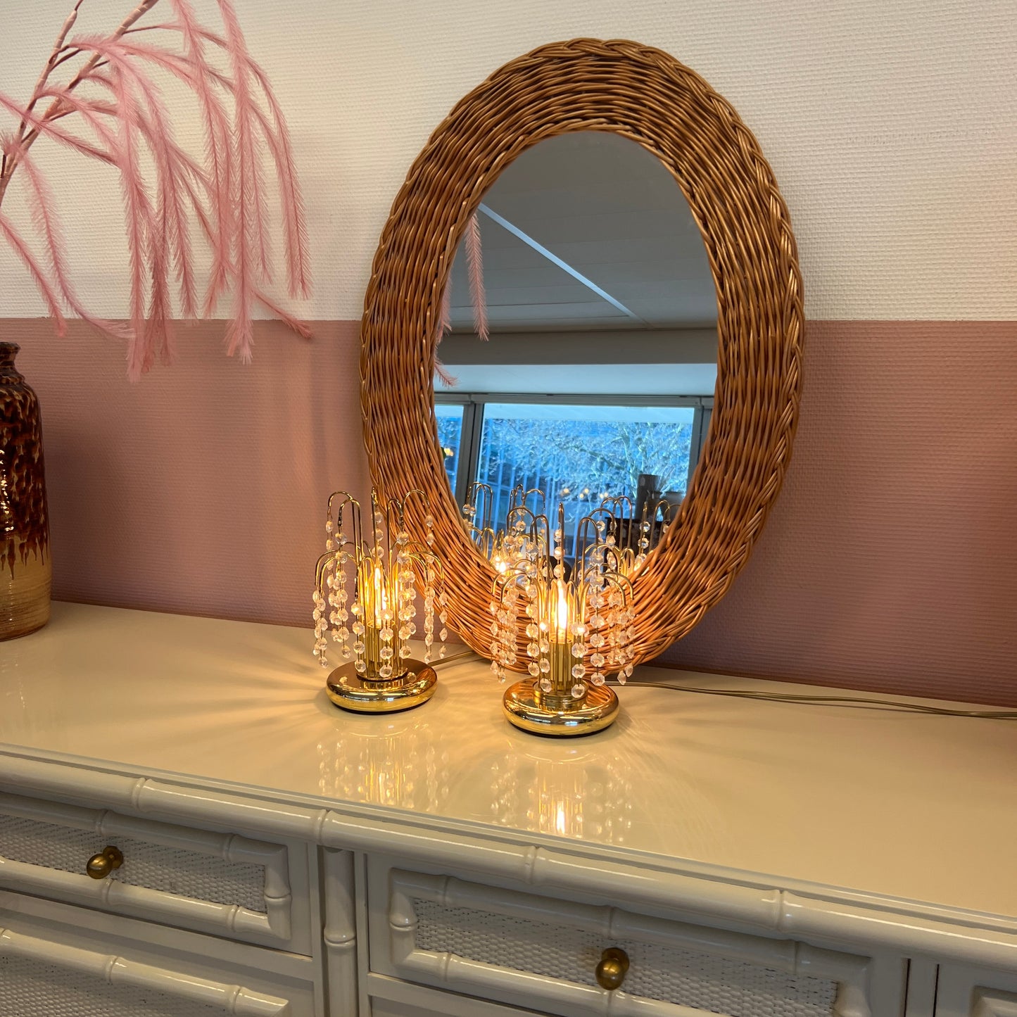 Italian crystal sting nightstand lights