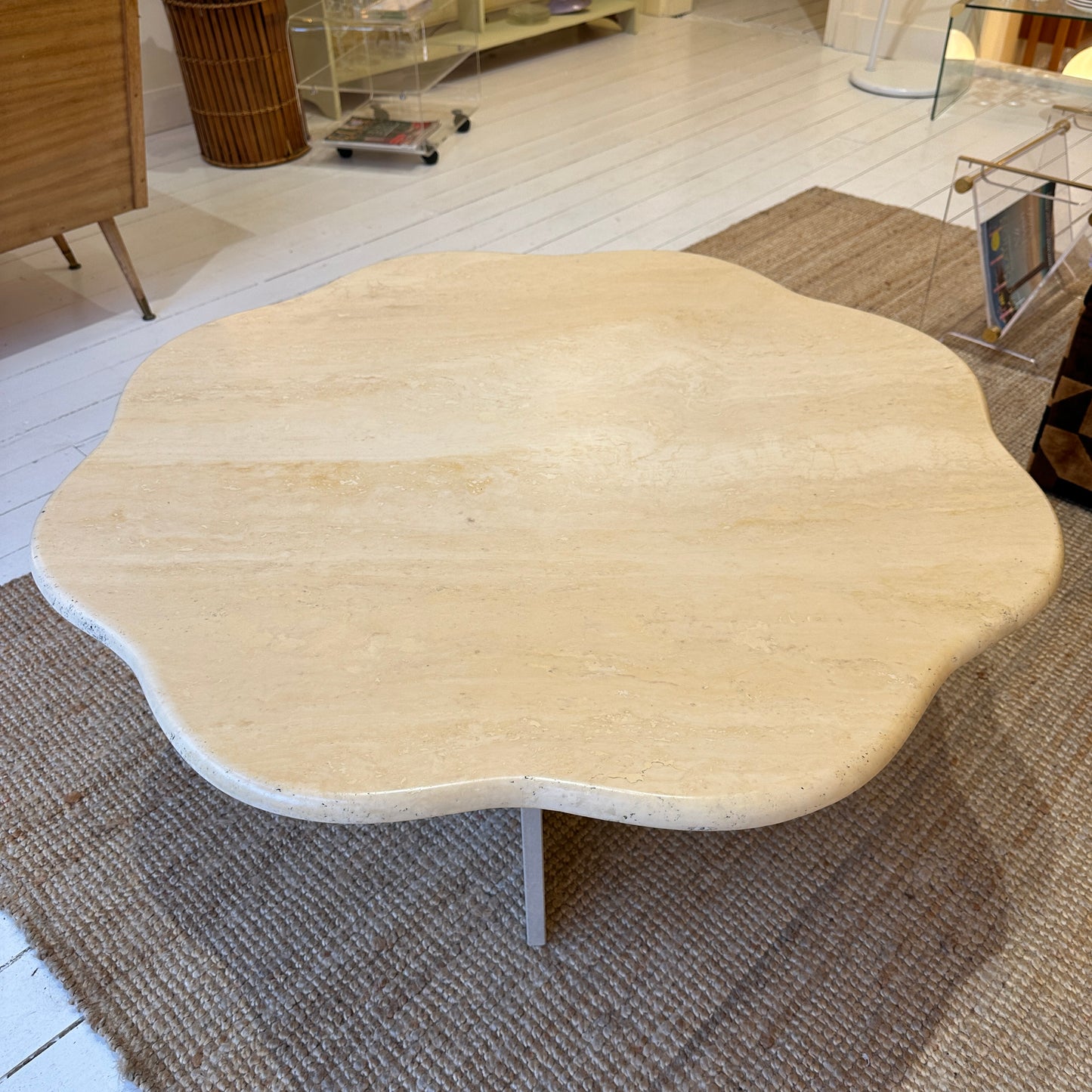 Travertine flower / cloud coffeetable
