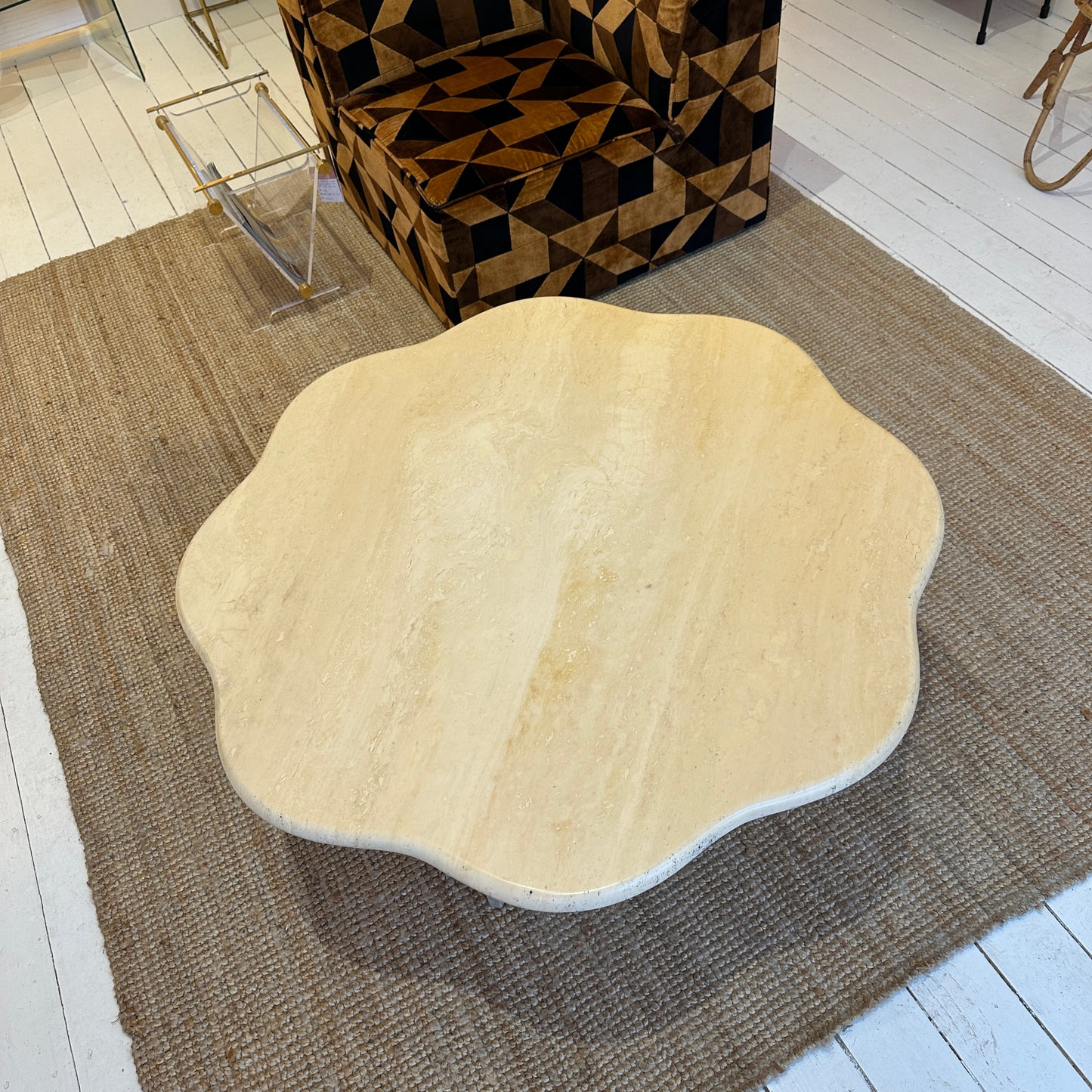 Travertine flower / cloud coffeetable