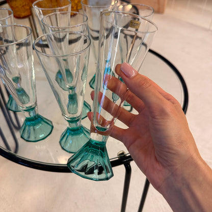 Turquoise flutes from Luminarc France