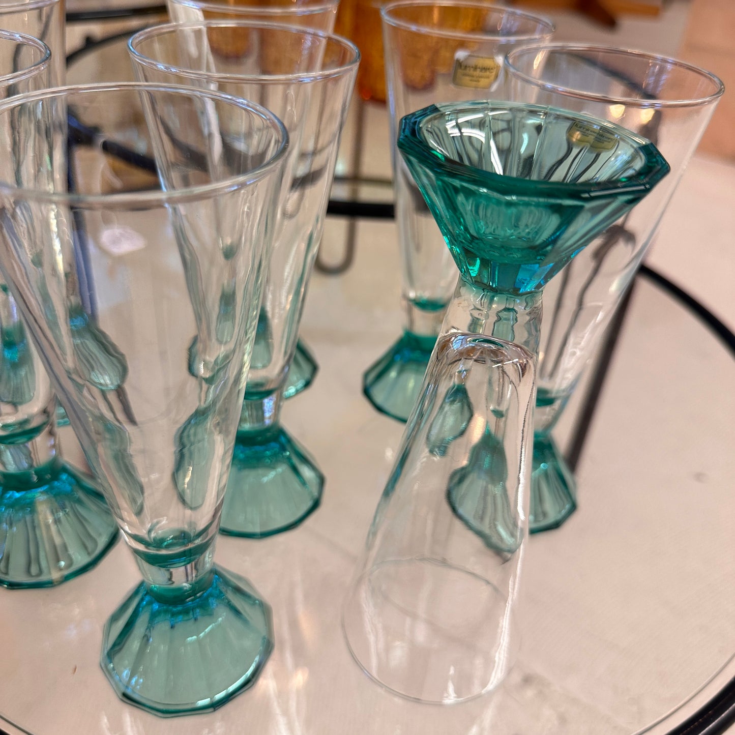 Turquoise flutes from Luminarc France