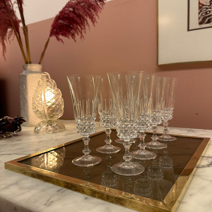 Crystal glass champaign flutes