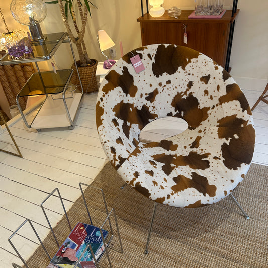 Cowhide donut lounge chair