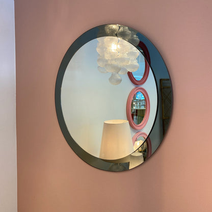 Italian glass two-toned smoked mirror