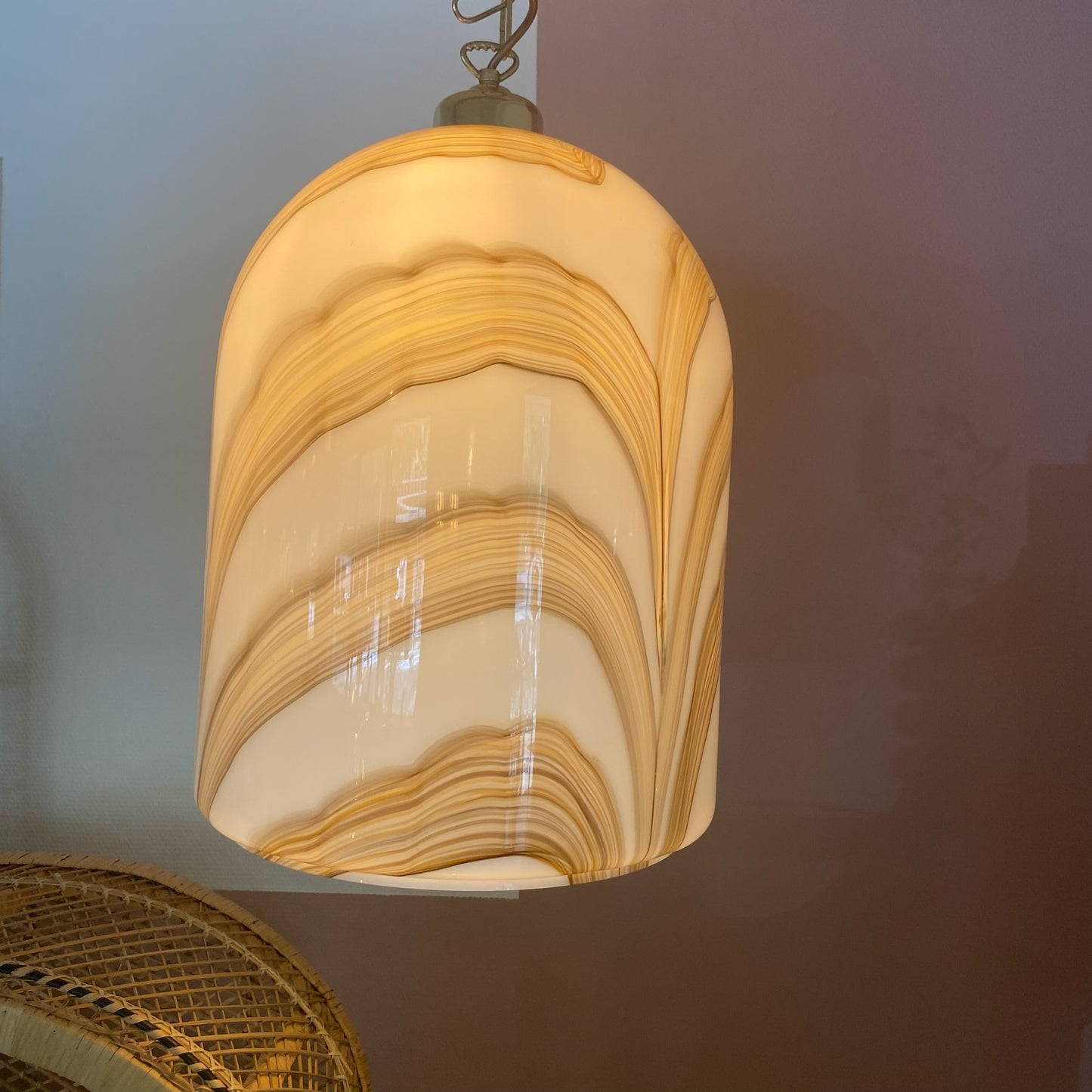 Italiaanse marmeren hanger van Murano-glas uit de jaren 60
