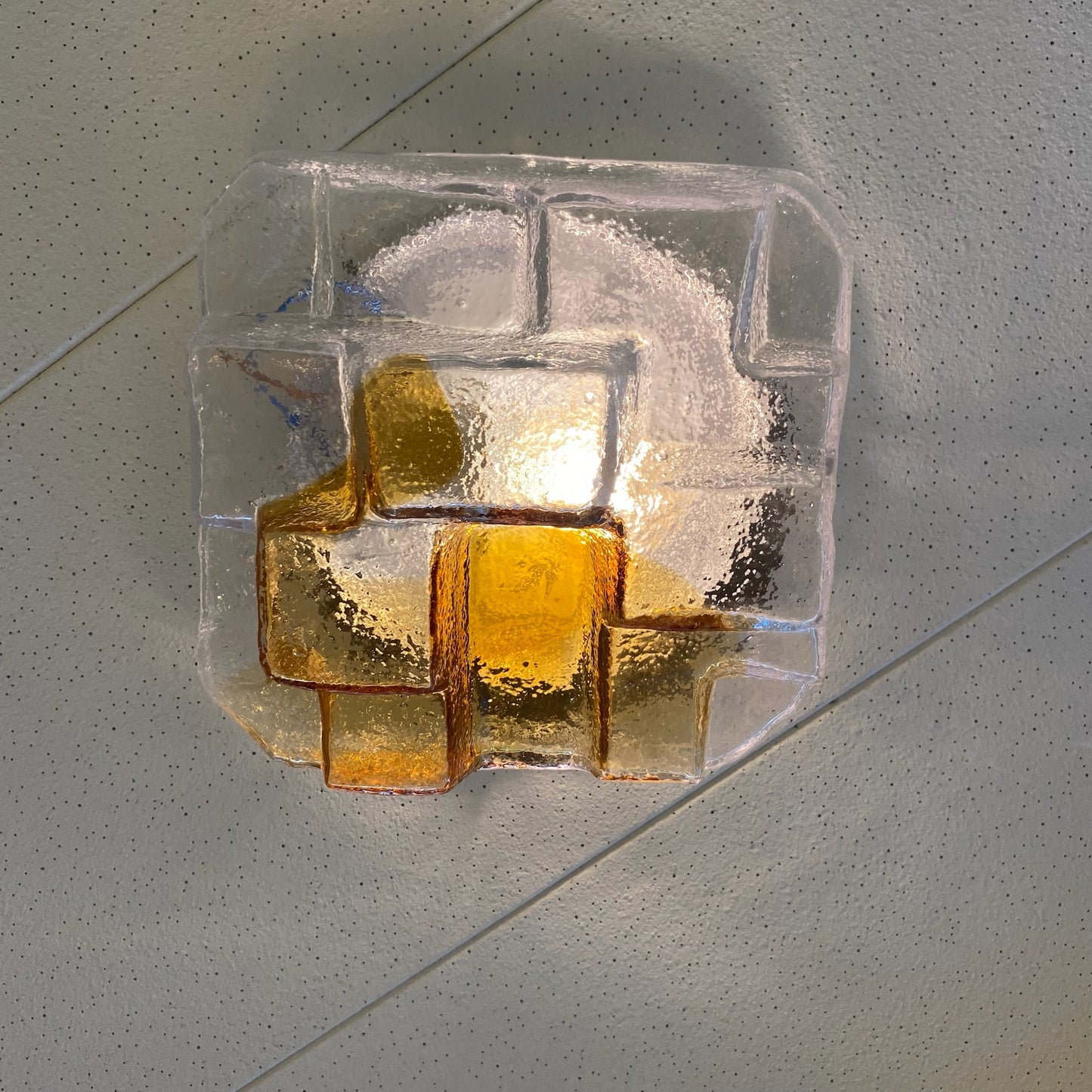 Italiaanse kubusvormige plafondlamp van matglas