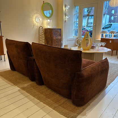 Italiaanse, chunky bruine loungestoelen