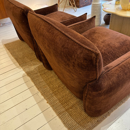 Italiaanse, chunky bruine loungestoelen