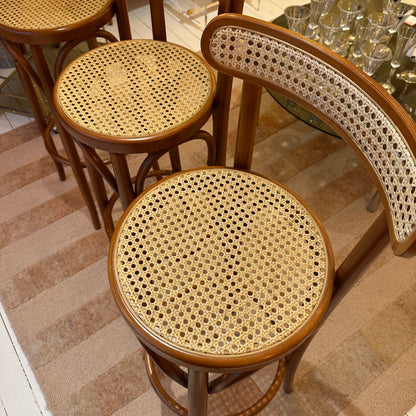 Italiaanse barkrukken van rotan en webbing