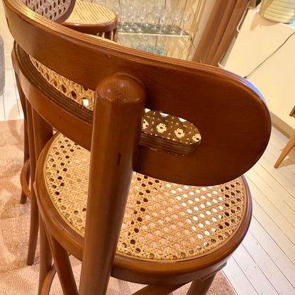 Italiaanse barkrukken van rotan en webbing