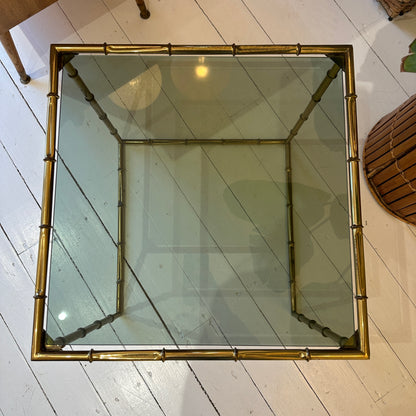 Italian faux bamboo brass sidetable