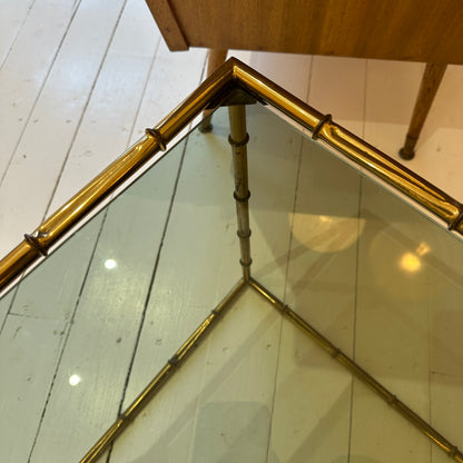 Italian faux bamboo brass sidetable