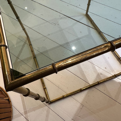 Italian faux bamboo brass sidetable